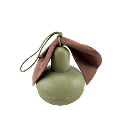 Green Wooden Pear with Little Friend