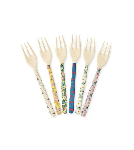 PRE-ORDER Set of 6 Melamine Forks - Spring Blooms