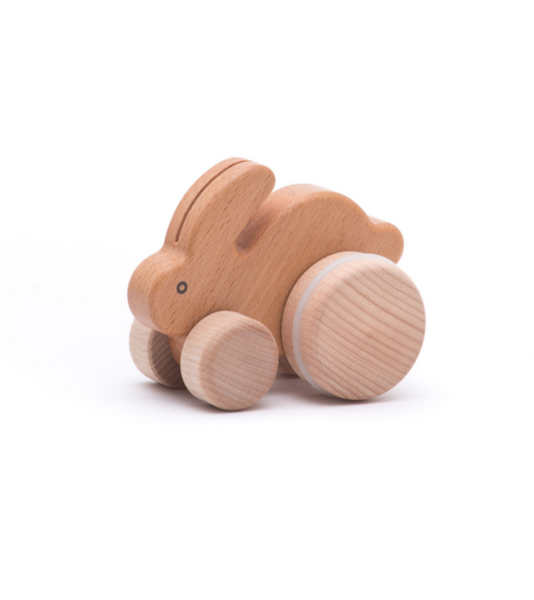 Wooden Rabbit Push Pull Rolling Toy | Bajo | Best Baby Gift | Natural ...